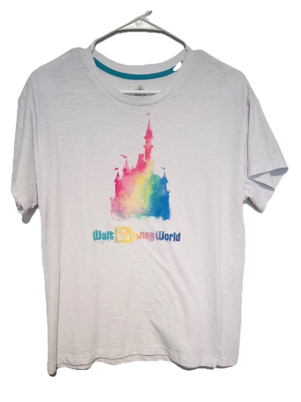Cinderella Castle Walt Disney World T-Shirt Women’s Large Watercolor Pastel Tee